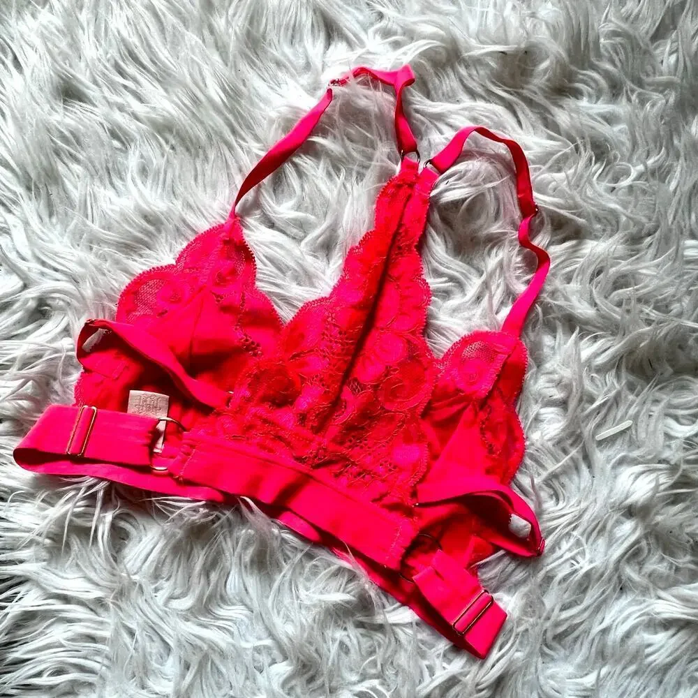 Free people we are hah sistah hot pink adjustable racerback bralette size S